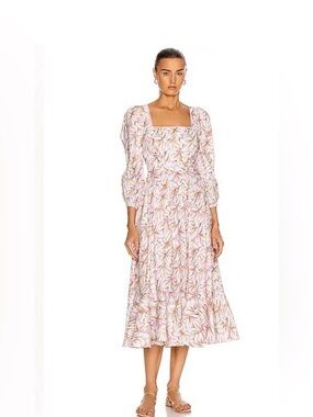 Jonathan Simkhai Ella Floral Belted Midi Dress, Size 8